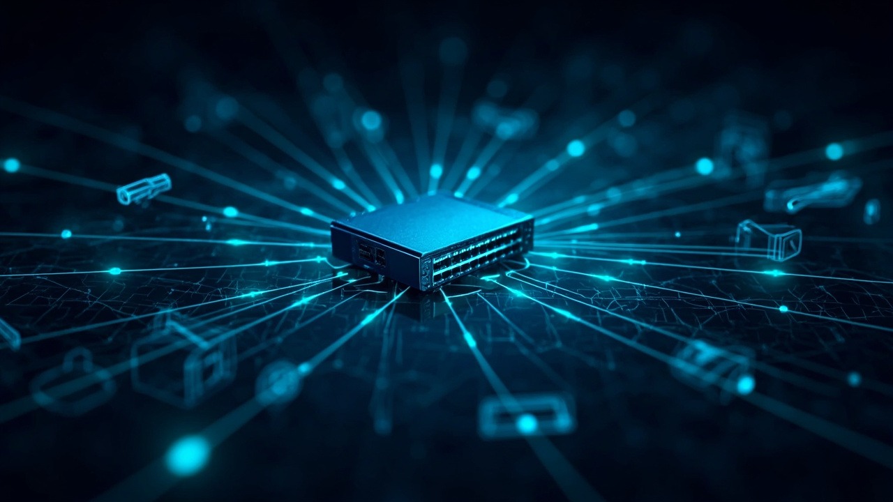 แผนภาพการเชื่อมต่ออุปกรณ์ PoE ในระบบเครือข่ายองค์กร