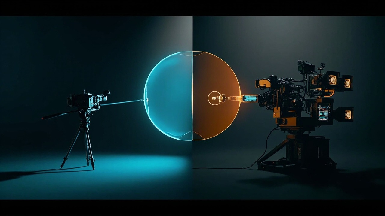 ภาพเปรียบเทียบการถ่ายทอดสดแบบกล้องเดียวกับระบบ OB Switching หลายกล้อง