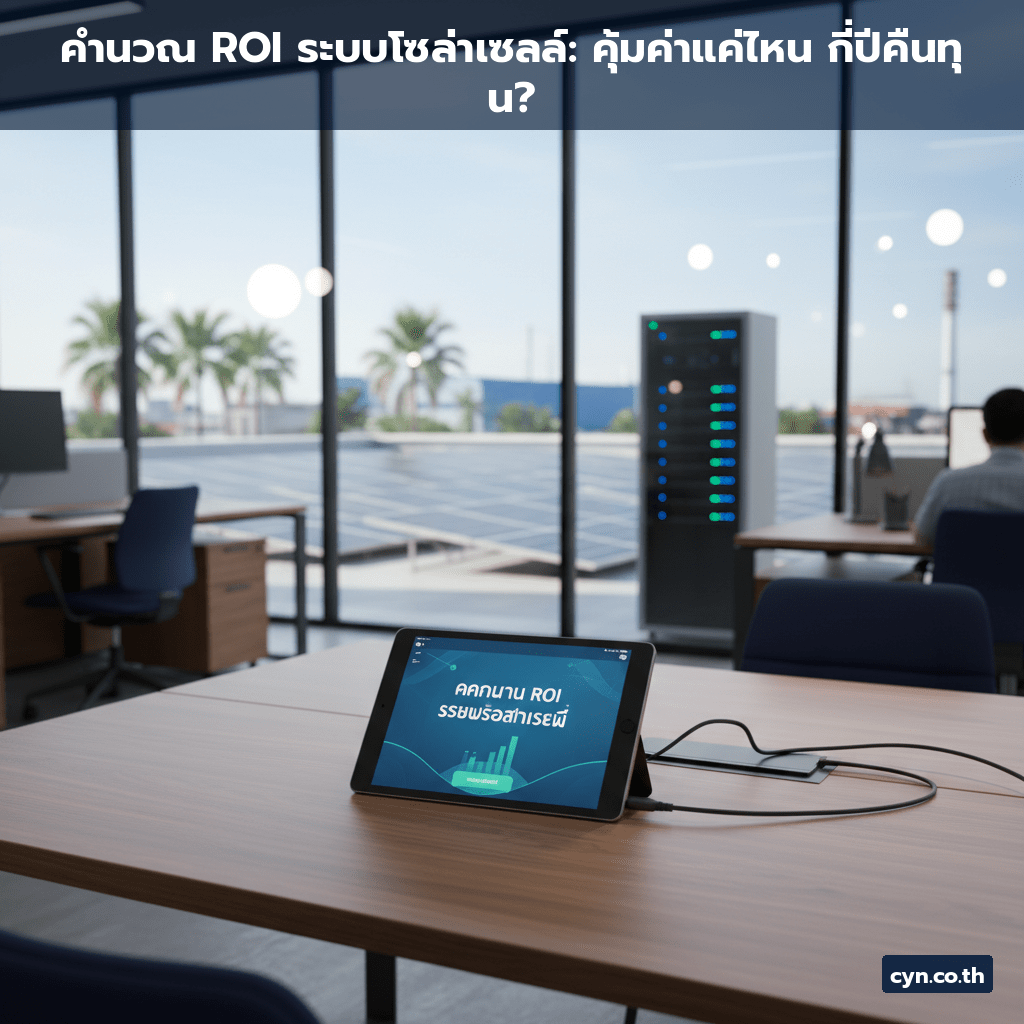 คำนวณ ROI ระบบโซล่าเซลล์: คุ้มค่าแค่ไหน กี่ปีคืนทุน? - cover