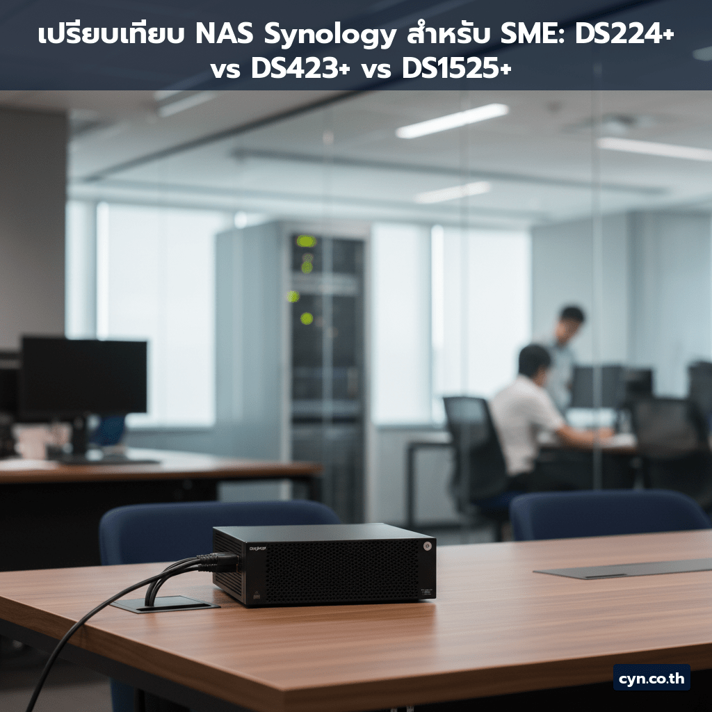 เปรียบเทียบ NAS Synology สำหรับ SME: DS224+ vs DS423+ vs DS1525+ - cover
