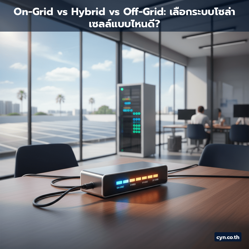 On-Grid vs Hybrid vs Off-Grid: เลือกระบบโซล่าเซลล์แบบไหนดี? - cover