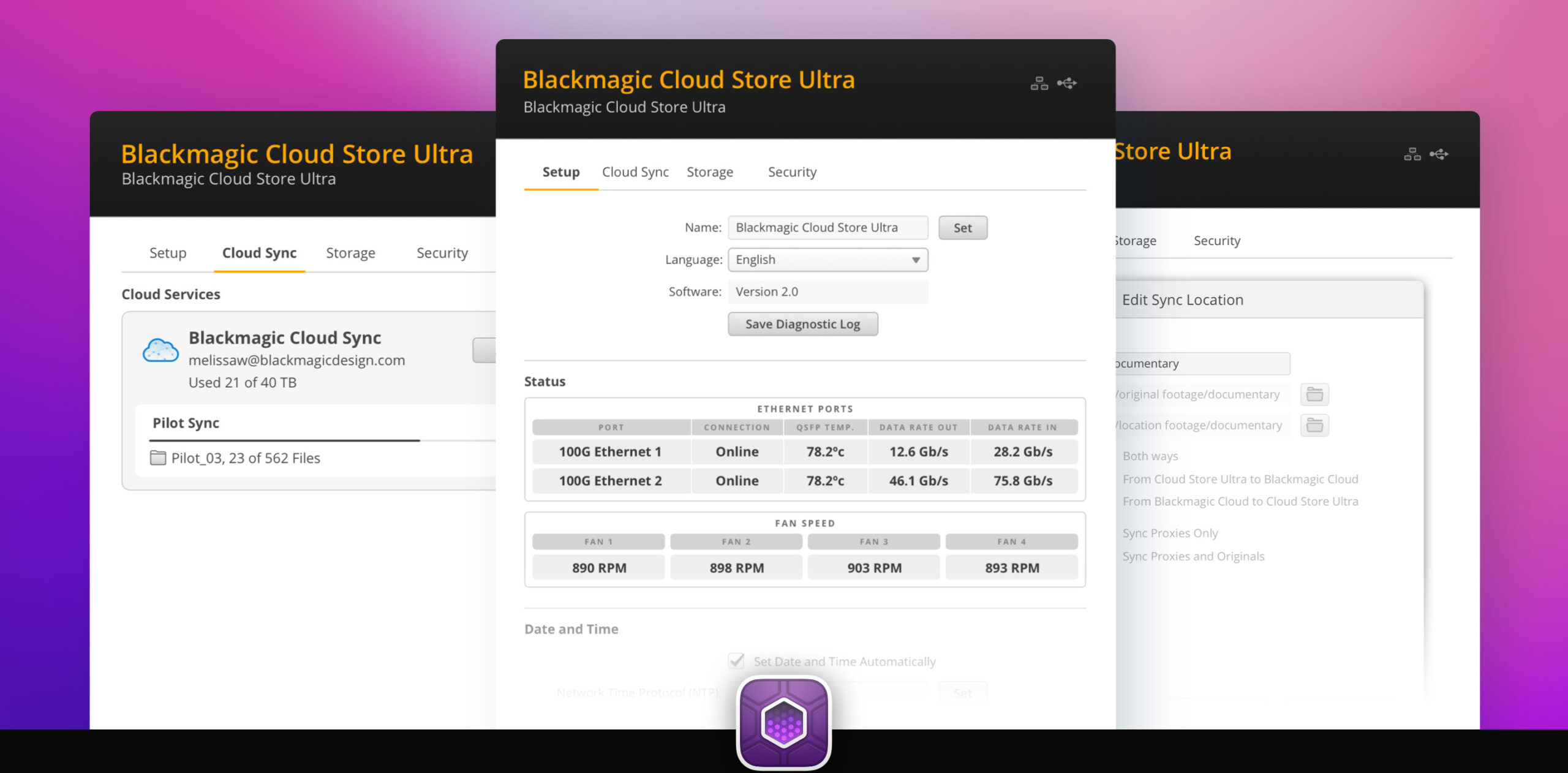 Blackmagic Cloud Store Mini/Max — software