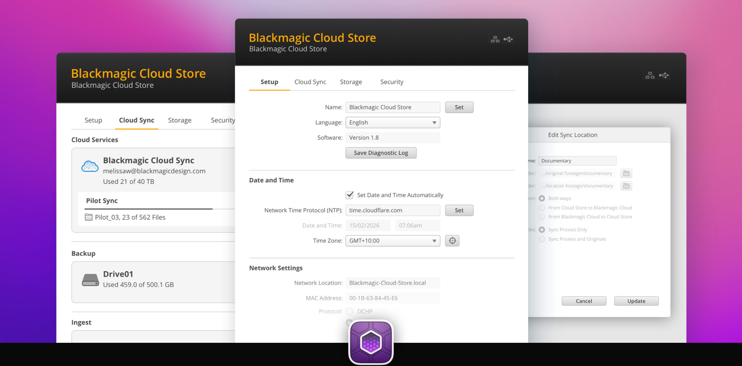 Blackmagic Cloud Store — software