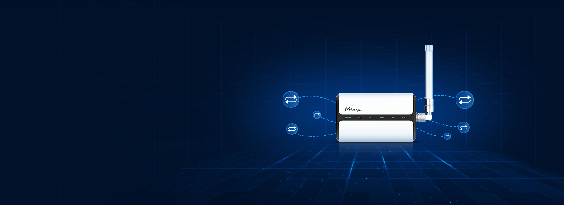 Milesight UG65 Indoor LoRaWAN Gateway product hero shot