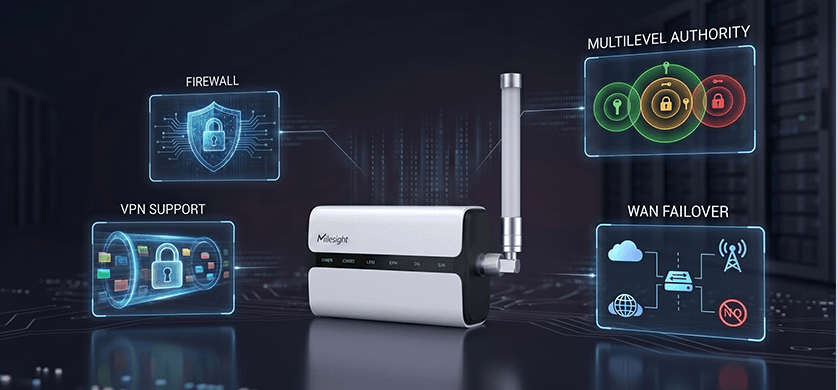 Milesight UG65 Security: Firewall + VPN + Multi-level Auth