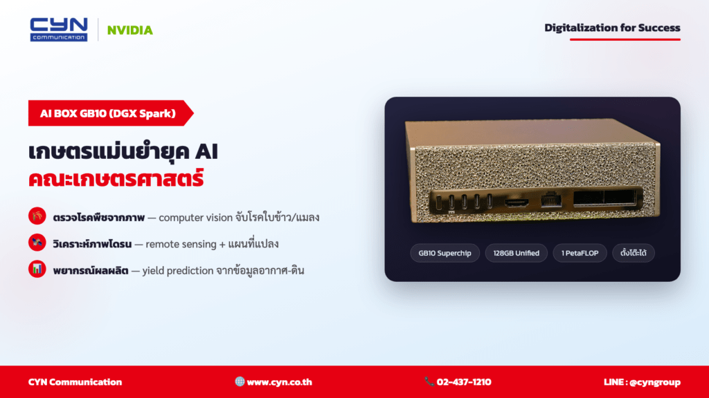 NVIDIA GB10 AI BOX (DGX Spark) — คณะเกษตรศาสตร์ | CYN Communication